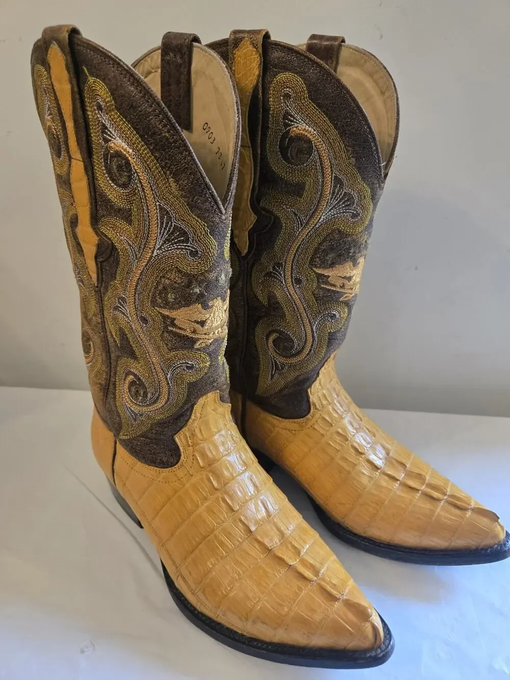 El General Coyboy Boots Size Mens 7 Caimen Tail Nice Condition